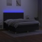 vidaXL Cama box spring colchón y luces LED tela negro 180x200 cm vidaXL Cama box spring colchón y luces LED tela negro 180x200 cm