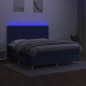vidaXL Cama box spring colchón y luces LED tela azul 180x200 cm vidaXL Cama box spring colchón y luces LED tela azul 180x200 cm