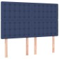 vidaXL Cama box spring colchón y luces LED tela azul 140x190 cm vidaXL Cama box spring colchón y luces LED tela azul 140x190 cm