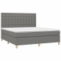vidaXL Cama box spring colchón y luces LED tela gris oscuro 180x200 cm vidaXL Cama box spring colchón y luces LED tela gris oscuro 180x200 cm