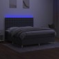 vidaXL Cama box spring colchón y luces LED tela gris oscuro 180x200 cm vidaXL Cama box spring colchón y luces LED tela gris oscuro 180x200 cm