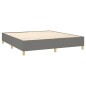 vidaXL Cama box spring colchón y luces LED tela gris oscuro 180x200 cm vidaXL Cama box spring colchón y luces LED tela gris oscuro 180x200 cm