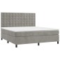 vidaXL Cama box spring colchón y LED terciopelo gris claro 180x200 cm vidaXL Cama box spring colchón y LED terciopelo gris claro 180x200 cm