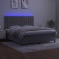 vidaXL Cama box spring colchón y LED terciopelo gris claro 180x200 cm vidaXL Cama box spring colchón y LED terciopelo gris claro 180x200 cm