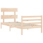vidaXL Estructura de cama individual con cabecero madera maciza