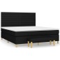 vidaXL Cama box spring con colchón tela negro 180x200 cm vidaXL Cama box spring con colchón tela negro 180x200 cm