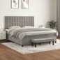 vidaXL Cama box spring con colchón terciopelo gris claro 180x200 cm vidaXL Cama box spring con colchón terciopelo gris claro 180x200 cm