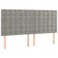vidaXL Cama box spring con colchón terciopelo gris claro 180x200 cm vidaXL Cama box spring con colchón terciopelo gris claro 180x200 cm