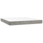 vidaXL Cama box spring con colchón terciopelo gris claro 180x200 cm vidaXL Cama box spring con colchón terciopelo gris claro 180x200 cm