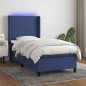 vidaXL Cama box spring colchón y luces LED tela azul 90x200 cm