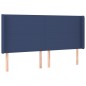 vidaXL Cama box spring colchón y luces LED tela azul 160x200 cm