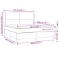 vidaXL Cama box spring colchón y luces LED tela azul 160x200 cm