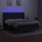vidaXL Cama box spring colchón y luces LED tela negro 180x200 cm vidaXL Cama box spring colchón y luces LED tela negro 180x200 cm