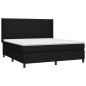 vidaXL Cama box spring colchón y luces LED tela negro 180x200 cm vidaXL Cama box spring colchón y luces LED tela negro 180x200 cm