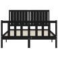 vidaXL Estructura de cama con cabecero madera maciza negro 140x200 cm vidaXL Estructura de cama con cabecero madera maciza negro 140x200 cm