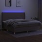 vidaXL Cama box spring colchón y luces LED tela gris taupe 200x200 cm vidaXL Cama box spring colchón y luces LED tela gris taupe 200x200 cm