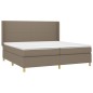 vidaXL Cama box spring colchón y luces LED tela gris taupe 200x200 cm vidaXL Cama box spring colchón y luces LED tela gris taupe 200x200 cm