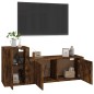 vidaXL Set de muebles de TV 2 pzas madera contrachapada roble ahumado vidaXL Set de muebles de TV 2 pzas madera contrachapada roble ahumado