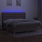 vidaXL Cama box spring colchón y luces LED tela gris taupe 200x200 cm vidaXL Cama box spring colchón y luces LED tela gris taupe 200x200 cm