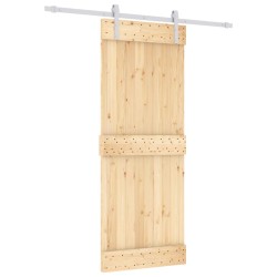 vidaXL Puerta corredera con herrajes madera maciza de pino 80x210 cm