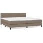 vidaXL Cama box spring con colchón tela gris taupe 200x200 cm vidaXL Cama box spring con colchón tela gris taupe 200x200 cm
