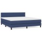 vidaXL Cama box spring con colchón tela azul 180x200 cm