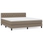 vidaXL Cama box spring con colchón tela gris taupe 160x200 cm vidaXL Cama box spring con colchón tela gris taupe 160x200 cm