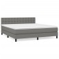 vidaXL Cama box spring con colchón tela gris oscuro 180x200 cm vidaXL Cama box spring con colchón tela gris oscuro 180x200 cm