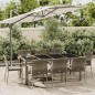 vidaXL Set comedor jardín 9 pzas y cojines ratán sintético gris vidaXL Set comedor jardín 9 pzas y cojines ratán sintético gris