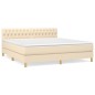 vidaXL Cama box spring con colchón tela color crema 180x200 cm vidaXL Cama box spring con colchón tela color crema 180x200 cm