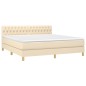 vidaXL Cama box spring con colchón tela color crema 180x200 cm vidaXL Cama box spring con colchón tela color crema 180x200 cm