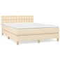 vidaXL Cama box spring con colchón tela color crema 140x190 cm vidaXL Cama box spring con colchón tela color crema 140x190 cm
