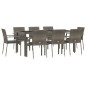 vidaXL Set comedor jardín 9 pzas y cojines ratán sintético gris vidaXL Set comedor jardín 9 pzas y cojines ratán sintético gris