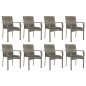 vidaXL Set comedor jardín 9 pzas y cojines ratán sintético gris vidaXL Set comedor jardín 9 pzas y cojines ratán sintético gris
