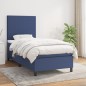 vidaXL Cama box spring con colchón tela azul 90x200 cm vidaXL Cama box spring con colchón tela azul 90x200 cm