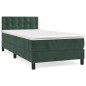 vidaXL Cama box spring con colchón terciopelo verde oscuro 90x190 cm vidaXL Cama box spring con colchón terciopelo verde oscuro 90x190 cm