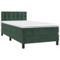 vidaXL Cama box spring con colchón terciopelo verde oscuro 90x190 cm vidaXL Cama box spring con colchón terciopelo verde oscuro 90x190 cm