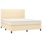 vidaXL Cama box spring con colchón tela color crema 180x200 cm vidaXL Cama box spring con colchón tela color crema 180x200 cm