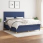 vidaXL Cama box spring con colchón tela azul 180x200 cm vidaXL Cama box spring con colchón tela azul 180x200 cm