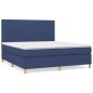 vidaXL Cama box spring con colchón tela azul 180x200 cm vidaXL Cama box spring con colchón tela azul 180x200 cm