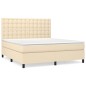 vidaXL Cama box spring con colchón tela color crema 160x200 cm vidaXL Cama box spring con colchón tela color crema 160x200 cm