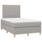 vidaXL Cama box spring con colchón tela gris claro 120x200 cm vidaXL Cama box spring con colchón tela gris claro 120x200 cm