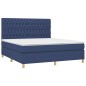 vidaXL Cama box spring con colchón tela azul 180x200 cm vidaXL Cama box spring con colchón tela azul 180x200 cm