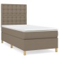 vidaXL Cama box spring con colchón tela gris taupe 100x200 cm