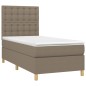 vidaXL Cama box spring con colchón tela gris taupe 100x200 cm