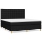 vidaXL Cama box spring con colchón tela negro 180x200 cm vidaXL Cama box spring con colchón tela negro 180x200 cm