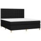 vidaXL Cama box spring con colchón tela negro 180x200 cm vidaXL Cama box spring con colchón tela negro 180x200 cm