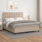 vidaXL Cama box spring con colchón cuero sintético capuchino 180x200cm vidaXL Cama box spring con colchón cuero sintético capuchino 180x200cm