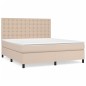 vidaXL Cama box spring con colchón cuero sintético capuchino 180x200cm vidaXL Cama box spring con colchón cuero sintético capuchino 180x200cm