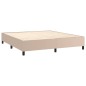 vidaXL Cama box spring con colchón cuero sintético capuchino 180x200cm vidaXL Cama box spring con colchón cuero sintético capuchino 180x200cm